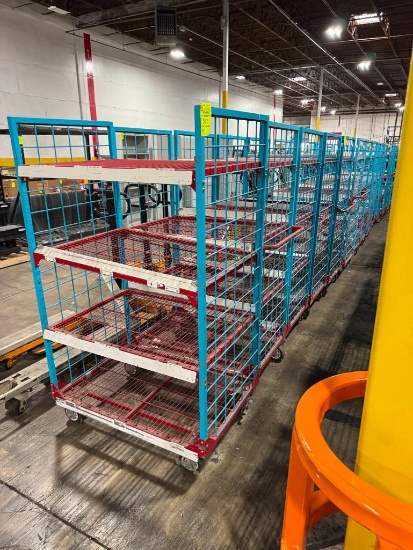 4-tier wire shelving restock carts