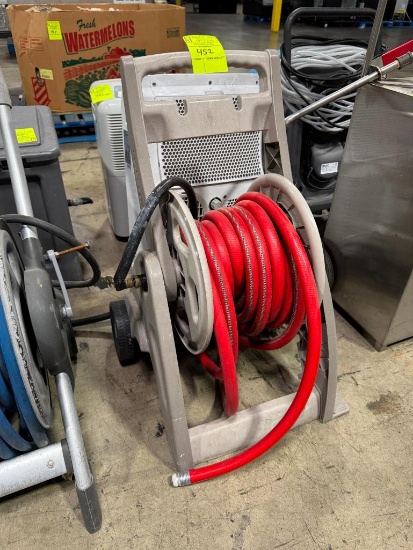 Garden hose reel w/ two wheels and hose