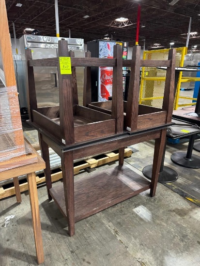 Wood display tables