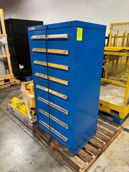 Stanley Vidmar metal cabinet w/ 8 shelves