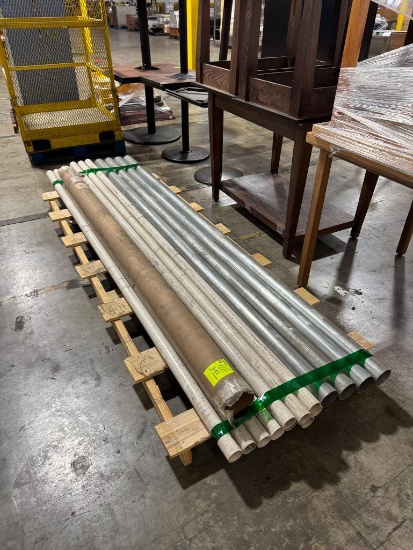 Pallet of steel and pvc pipes