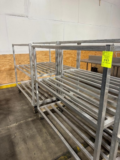 Aluminum cooler racks, on casters