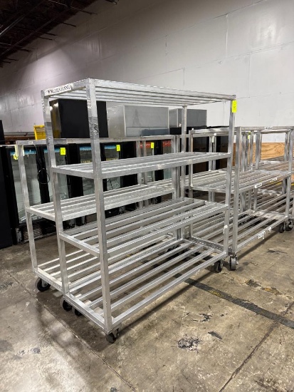 Aluminum cooler racks, on casters