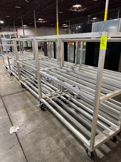 Aluminum cooler racks, on casters