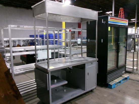 Stainless prep station with sneeze guards