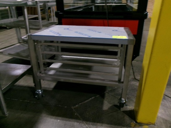 Stainless tub cart with flat top