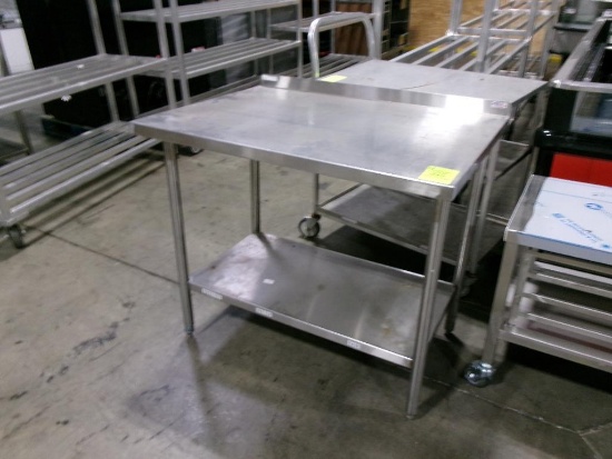 WIN-HOLT stainless table w/ back splash and undershelf