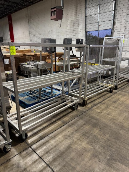Aluminum 3 tier cooler racks, on casters