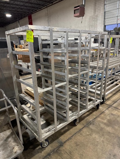 Aluminum tub tray transport rack