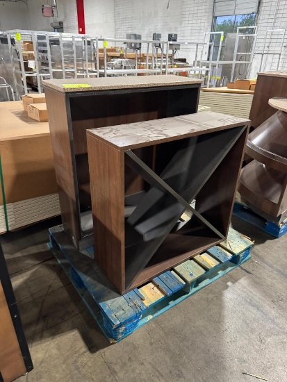 Millwork with granite top and bottle display