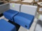 cushioned chairs, blue/grey, w/ built-in outlets