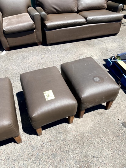 FAUX LEATHER OTTOMAN