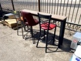 LONG BENCH WITH 3 CHAIRS