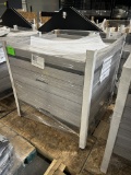 JSI WOODEN MERCHANDISING TABLE W/ PULL OUT SHELVES