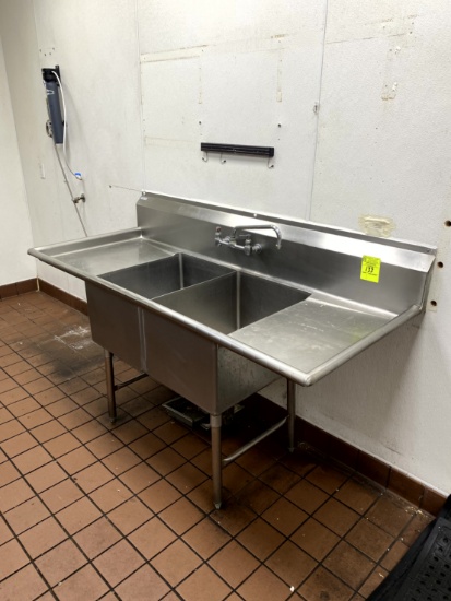 TWO COMPARTMENT STAINLESS STEEL SINK