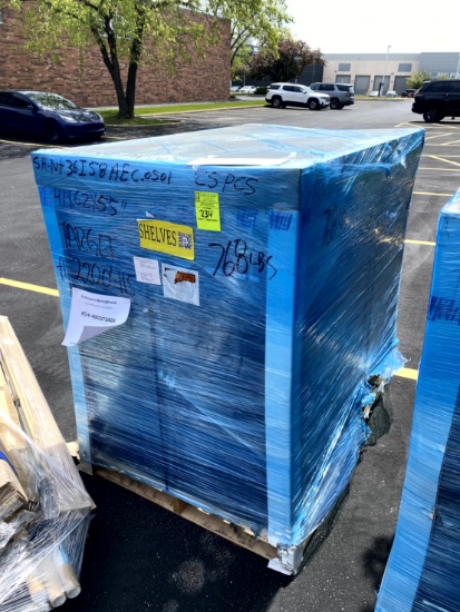 PALLET OF NEW BOF 4FT RACK SHELVES