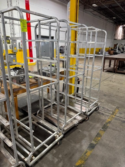 Aluminum tub racks w/ bottom catch tray (missing one)