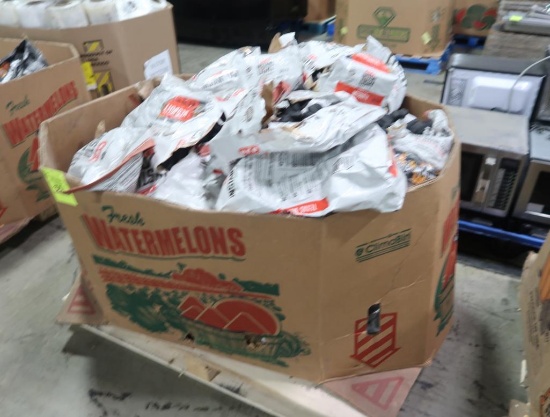 Bin of charcoal and charcoal briquets