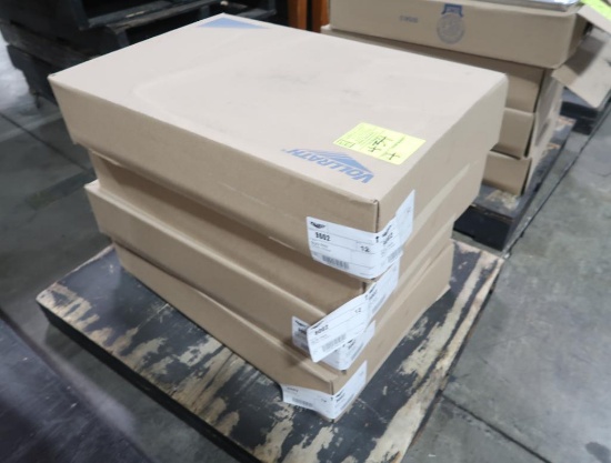 boxes of new Vollrath aluminum sheet pans, 12 per box