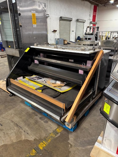 Hussmann sushi case w/ prep area, end cap missing, 4' case