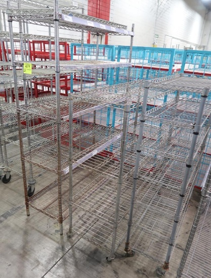 wire shelving units, assorted sizes