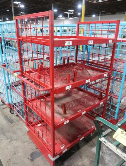 wire shelving stocking carts on casters (4) shelves