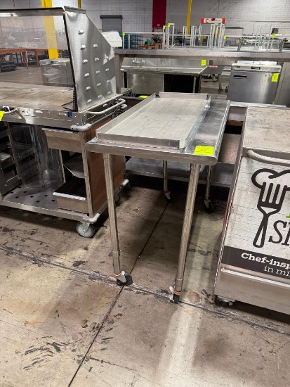 Stainless steel table on casters
