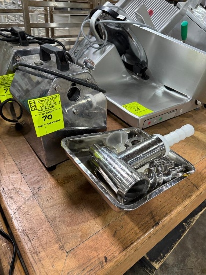 American Eagle tabletop meat grinder w/ attachments