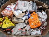 Bin of charcoal and charcoal briquets