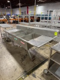 3-compartment sink w/ R & L drainboards, missing one leg