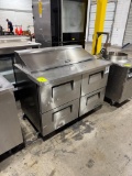 True stainless steel refrigerator prep station