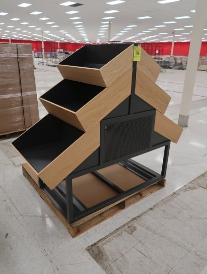 tiered table w/ bins, two-sided, new