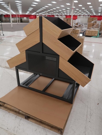 tiered table w/ bins, two-sided, new