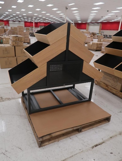 tiered table w/ bins, two-sided, new
