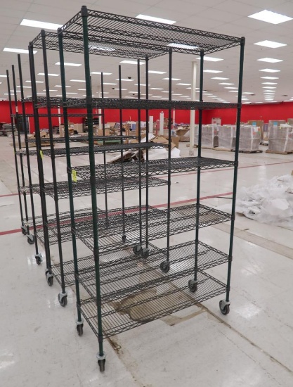wire shelving unit, on casters