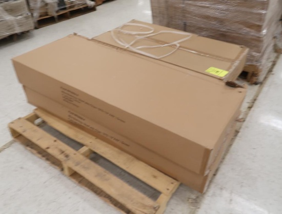 pallet of wire shelves