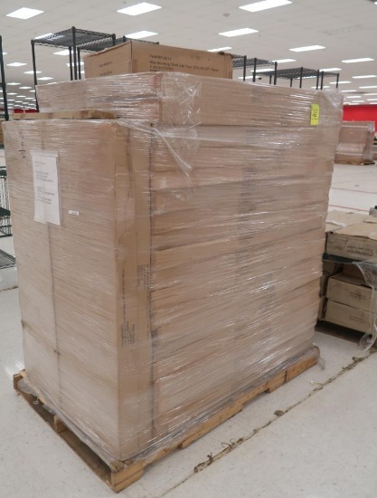 pallet of wire shelves