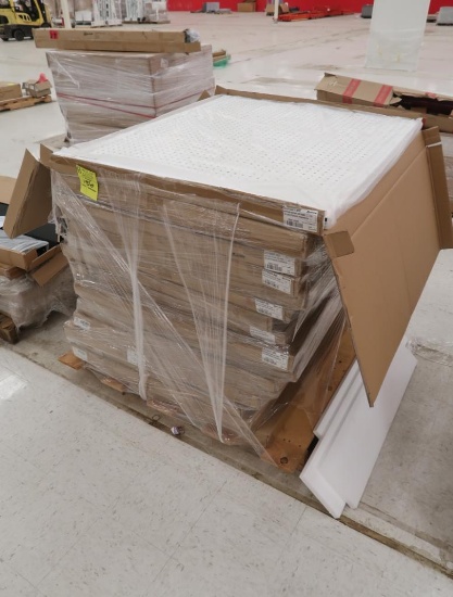 pallet of Lozier end frame pegboard