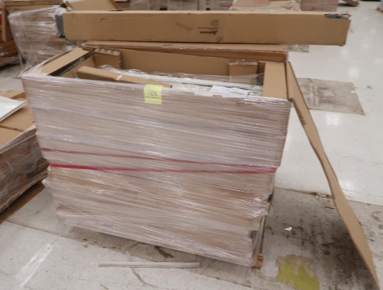 pallet of gravity-feed roller shelves