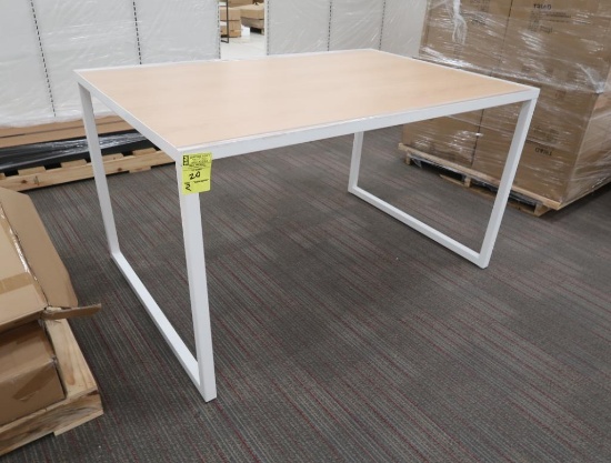 merchandising tables, top is reversible- either light oak or white, new