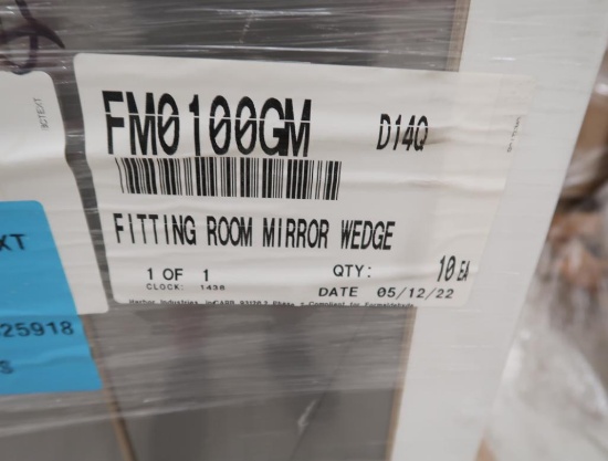 pallet of fitting room mirror wedges