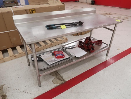 stainless table w/ backsplash & undershelf