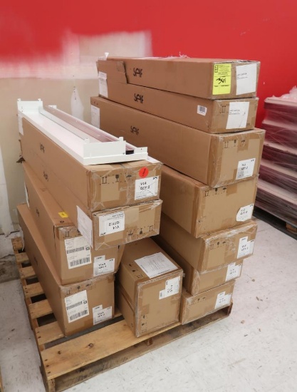 pallet of LED wall wash & uplight fixtures
