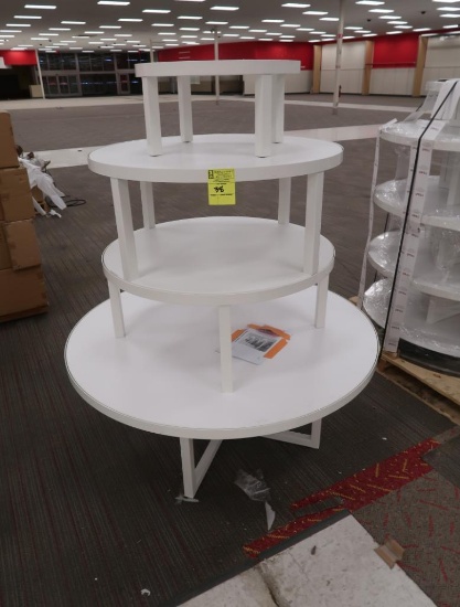4-tier round merchandiser, white, new