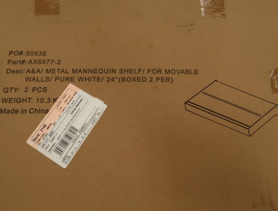 pallet of 24" "mannequin" shelves for movable walls, new