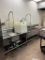 STAINLESS STEEL SINK STATION W/ 2 SPRAYERS AND SIDE TABLE