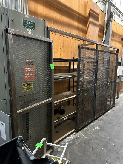 WALL MOUNT METAL DOORS W/ RACKS INSIDE