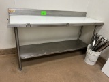 6FT POLYTOP TABLE W/ BACKSPLASH