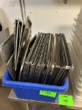PLASTIC BIN W/ ASSORTED STAINLESS INSERT LIDS