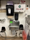 KNEE OPERATED HAND SINK W/ SOAP AND PAPER TOWEL DISPENSER